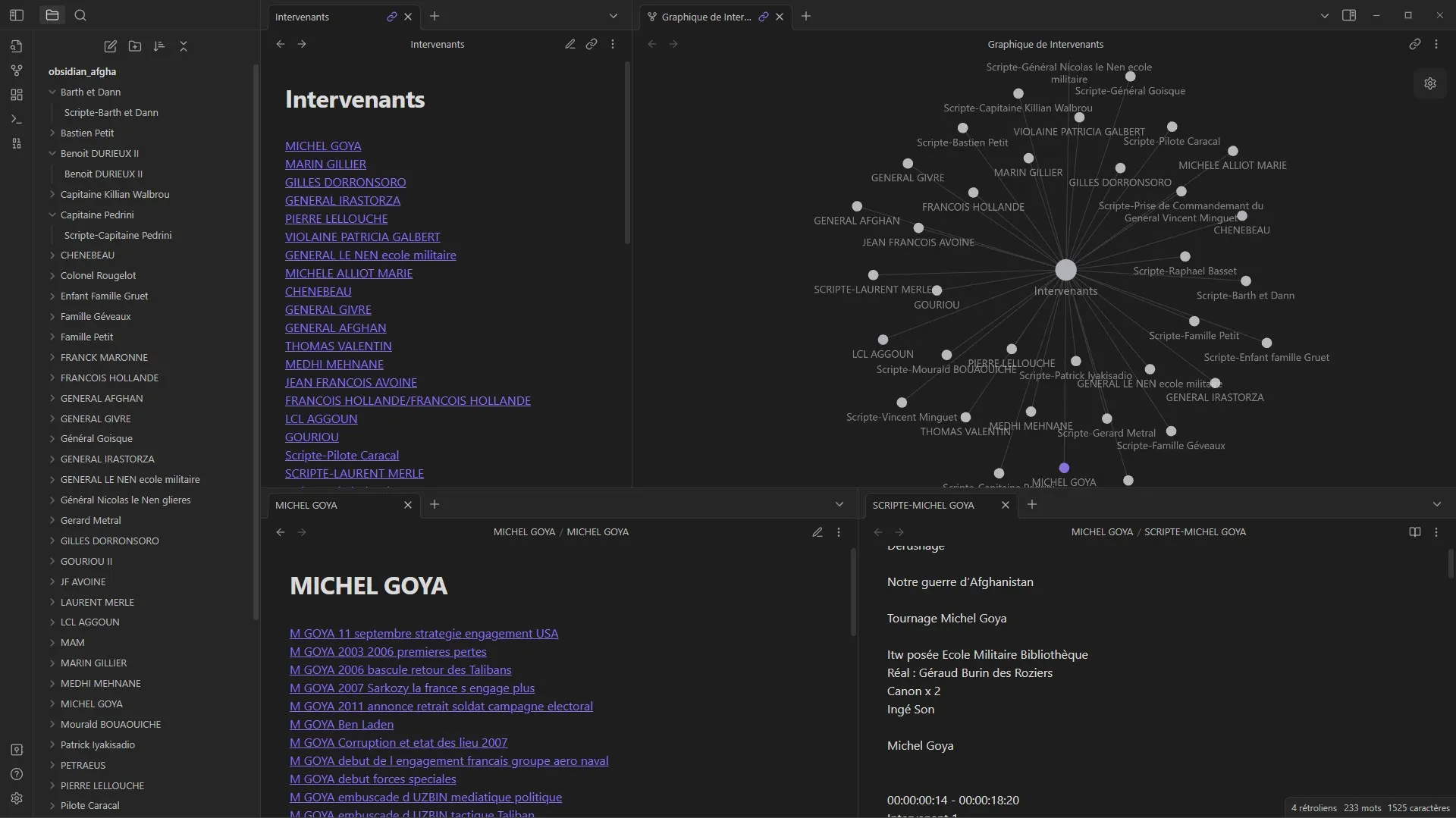Organisation des différents éléments pour le montage
